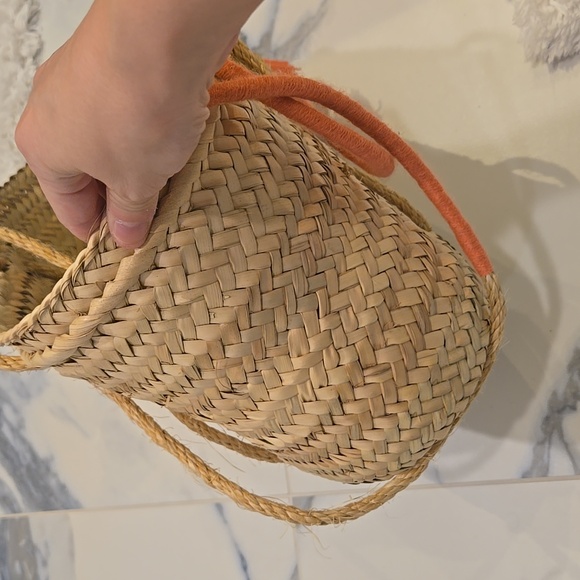 Sezane Panier Straw Tote with Coral Accents, Tassel, Woven, Casual, VGUC - Picture 7 of 9